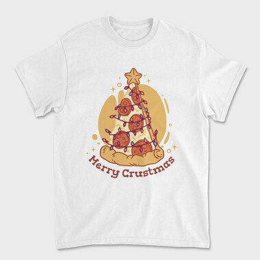 Pepperoni Pizza In Christmas Merry Crustmas, Tricou Barbati (Unisex)