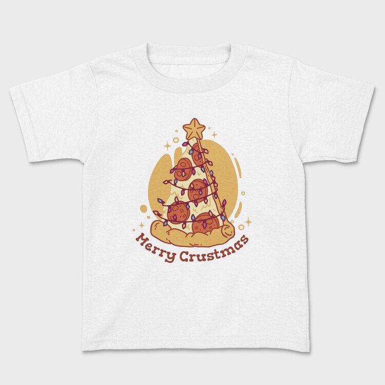 Pepperoni Pizza In Christmas Merry Crustmas, Tricou Copii