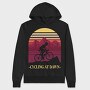 Person Cycling Retro Sunset Dawn, Hanorac Oversize Barbati (Unisex)