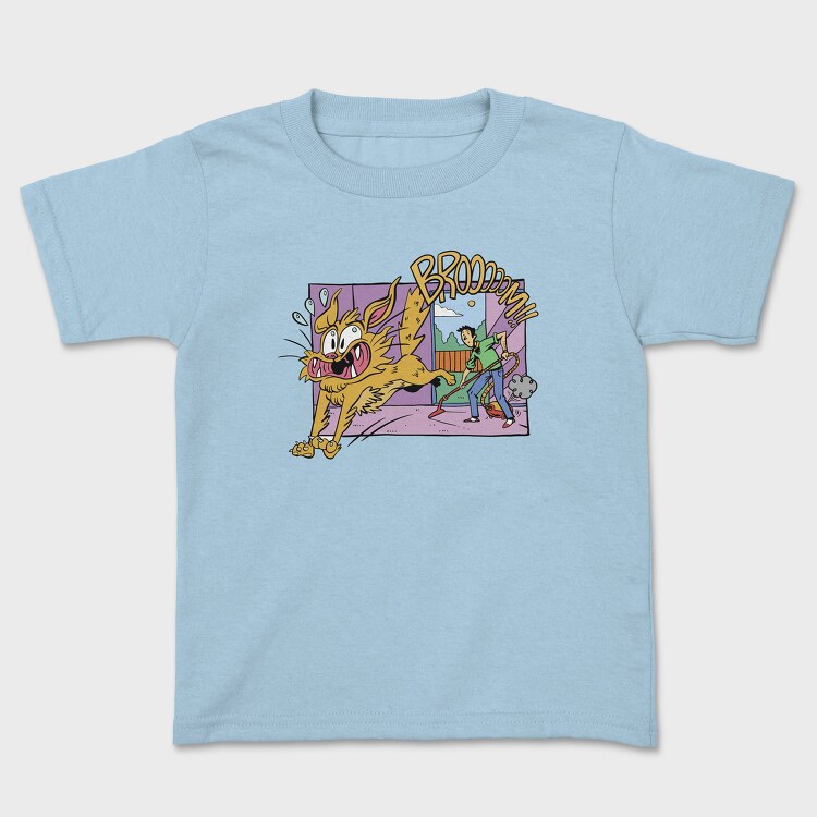 Scared Cat Funny Vacuuming, Tricou Copii