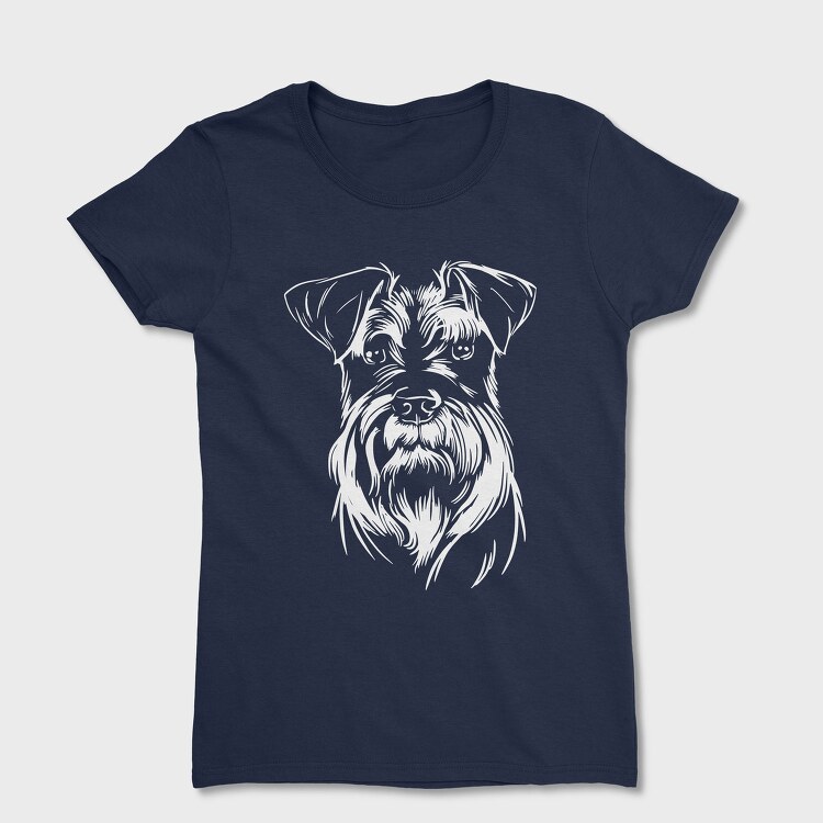Schnauzer Dog Illustration, Tricou Femei