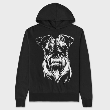 Schnauzer Dog Illustration, Hanorac Oversize Barbati (Unisex)
