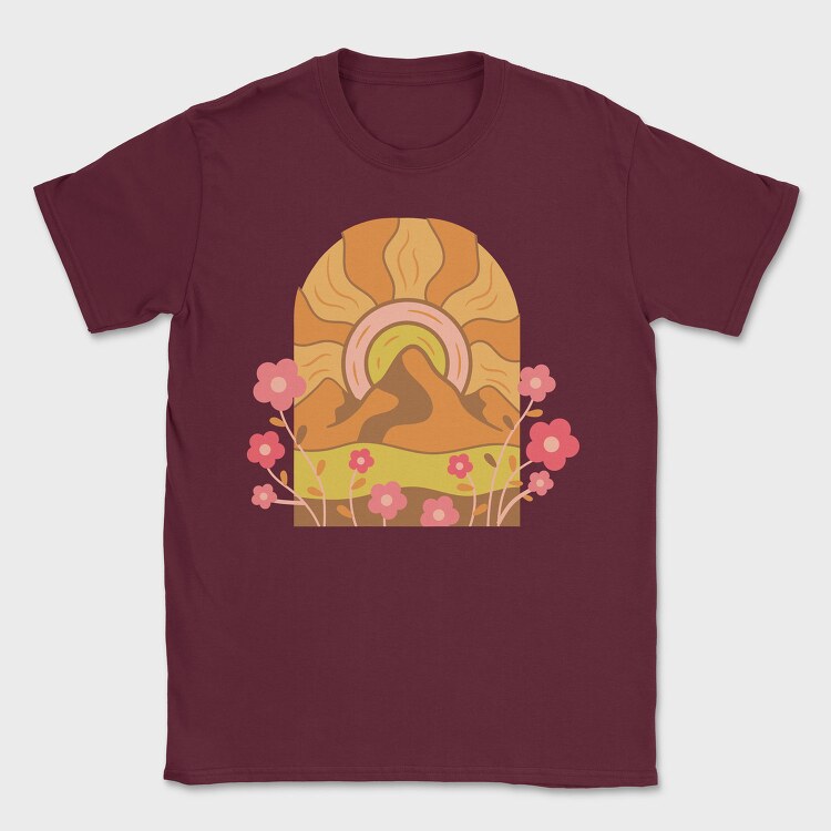 Mountain Flowers Sunset, Tricou Barbati (Unisex)