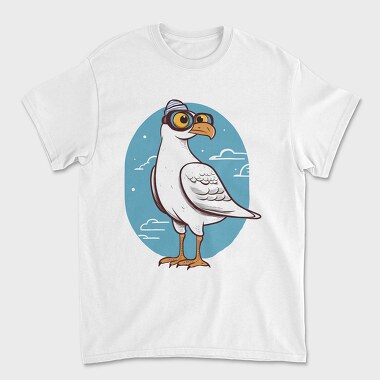 Seagull With Eyeglasses Character, Tricou Barbati (Unisex)