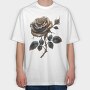 Steampunk Rose Gears, Tricou Oversize Barbati (Unisex)