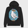 Seagull With Eyeglasses Character, Hanorac Oversize Barbati (Unisex)