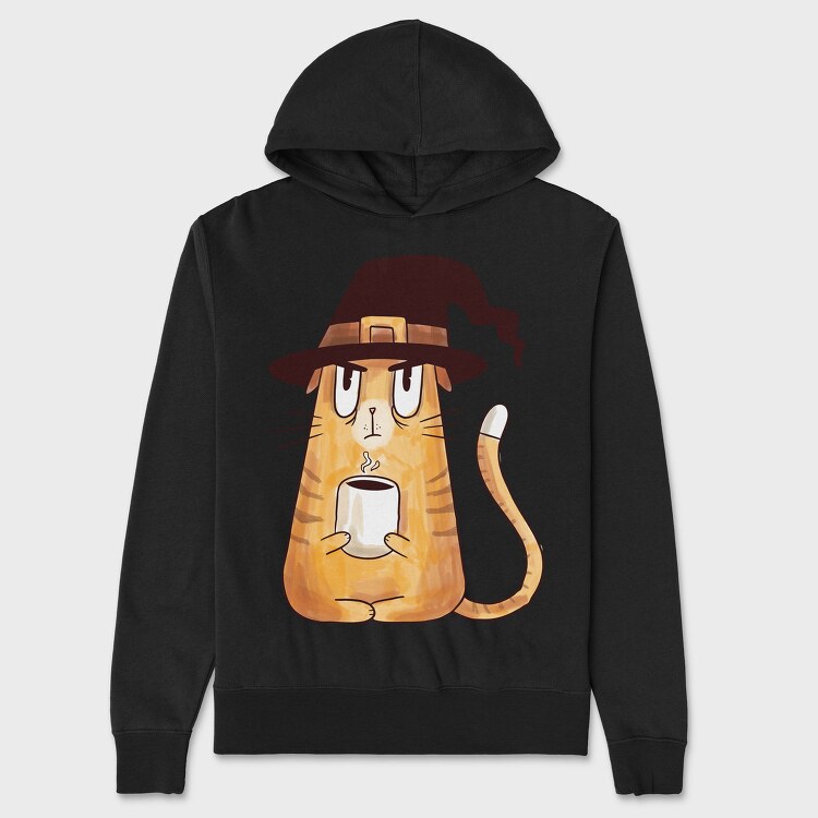 Serious Witch Grumpy Cat, Hanorac Oversize Barbati (Unisex)