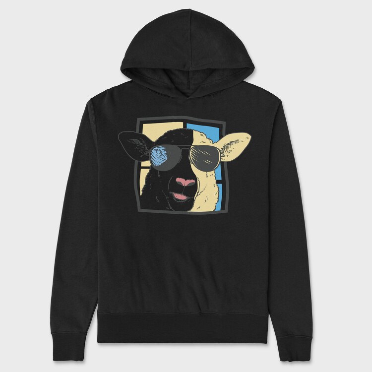 Sheep With Sunglasses, Hanorac Oversize Barbati (Unisex)