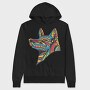 Huichol Colorful Wolf, Hanorac Oversize Barbati (Unisex)