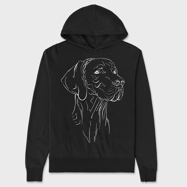 Hunting Dog Weimaraner Face, Hanorac Oversize Barbati (Unisex)