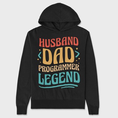 Husband Dad Programmer, Hanorac Oversize Barbati (Unisex)