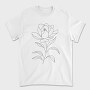 Magnolia Flower Line Art, Tricou Barbati (Unisex)