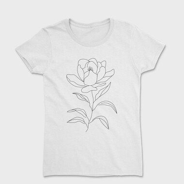 Magnolia Flower Line Art, Tricou Femei