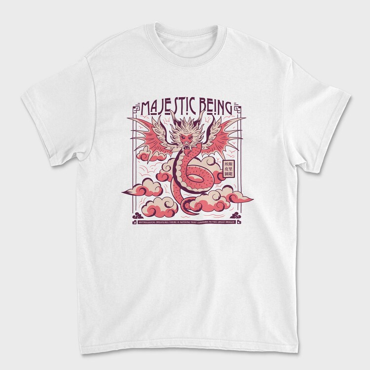 Majestic Dragon In The Clouds, Tricou Barbati (Unisex)