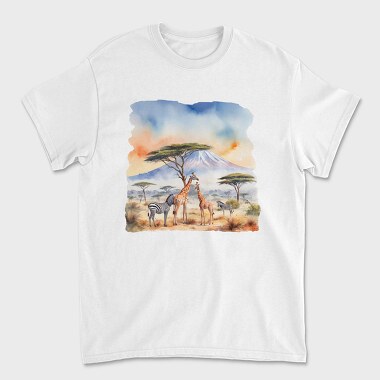 Majestic Wildlife Kilimanjaro Scene Mount Tote, Tricou Barbati (Unisex)