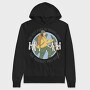 Man Hiking Over Planet Earth, Hanorac Oversize Barbati (Unisex)