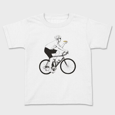 Man In Bicycle Eating Pizza Cyclist, Tricou Copii