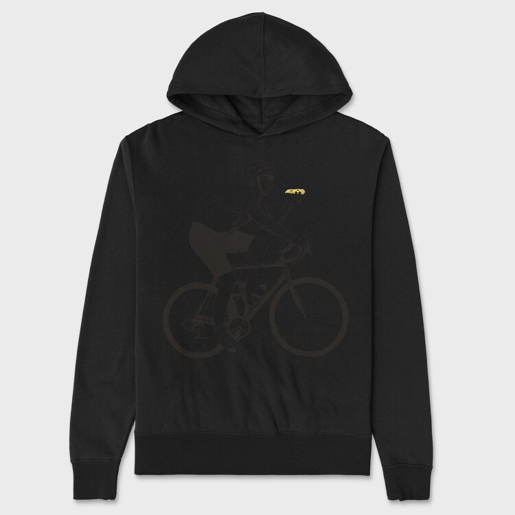 Man In Bicycle Eating Pizza Cyclist, Hanorac Oversize Barbati (Unisex)