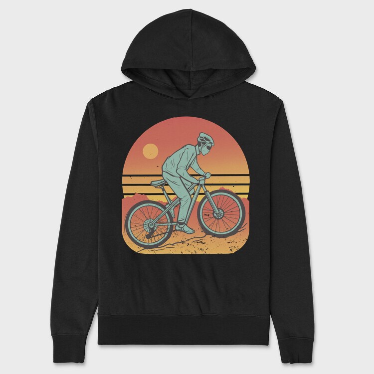 Man In Mountain Bike, Hanorac Oversize Barbati (Unisex)