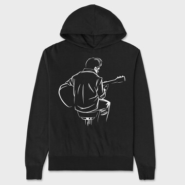 Man Playing Guitar Music Instrument Guitaris, Hanorac Oversize Barbati (Unisex)