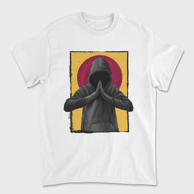 Man Praying In A Hood Realistic, Tricou Barbati (Unisex)
