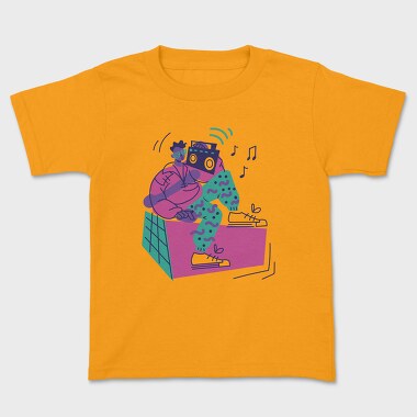 Man With Boombox Retro 80S Character, Tricou Copii