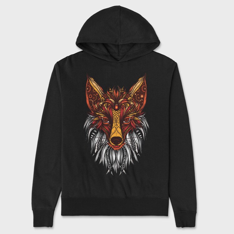 Mandala Fox Color 001, Hanorac Oversize Barbati (Unisex)