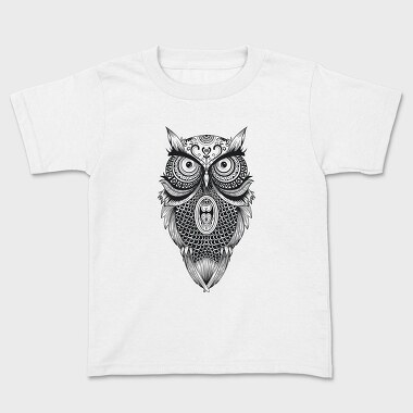Mandala Owl Illustration 001, Tricou Copii