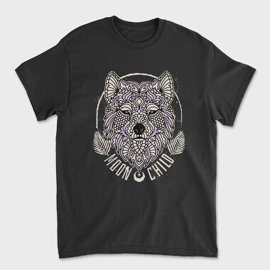 Mandala Wolf Moon Child Tote, Tricou Barbati (Unisex)