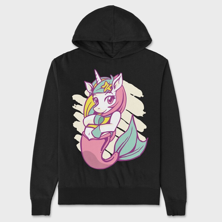 Mermaid Unicorn Sea Corn, Hanorac Oversize Barbati (Unisex)