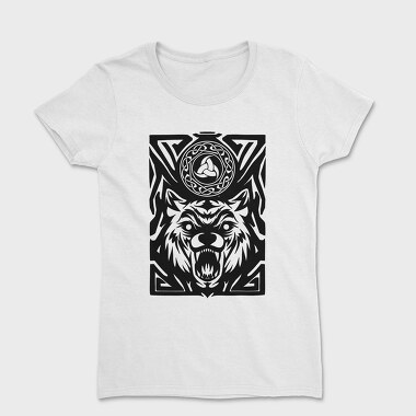 Wolf Animal And Celtic Symbol Tribal, Tricou Femei