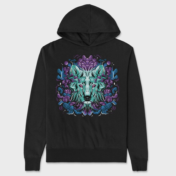 Wolf Animal Fantasy Galaxy, Hanorac Oversize Barbati (Unisex)