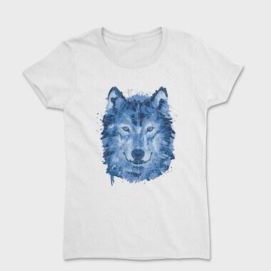 Wolf Animal Watercolor Polygon, Tricou Femei