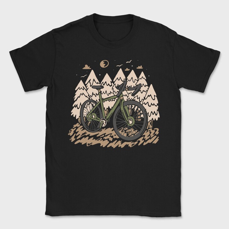 Mountain Bike Forest, Tricou Barbati (Unisex)