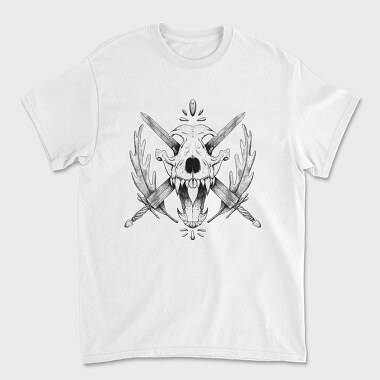 Wolf Skull And Swords, Tricou Barbati (Unisex)