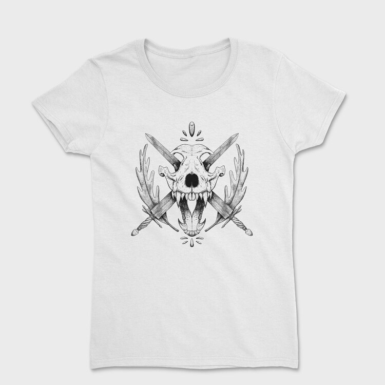 Wolf Skull And Swords, Tricou Femei