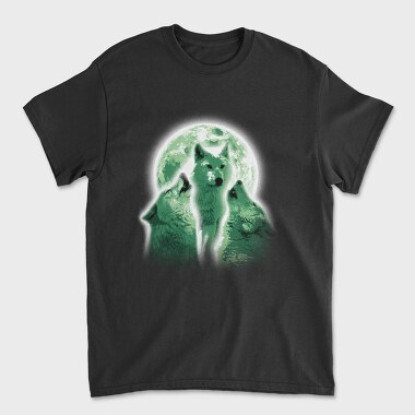 Wolves Howling At The Moon Wolf And, Tricou Barbati (Unisex)