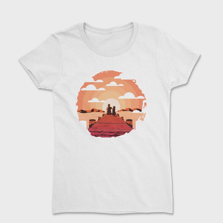 Woman And Dog Pier Footbridge, Tricou Femei