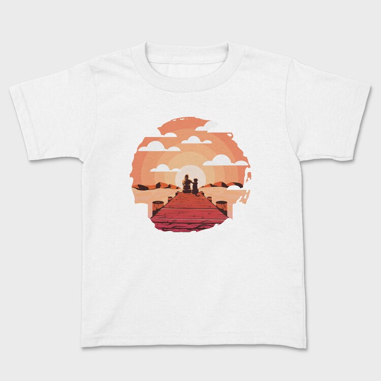 Woman And Dog Pier Footbridge, Tricou Copii