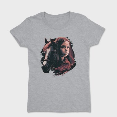 Woman And Horse Animal Girl, Tricou Femei
