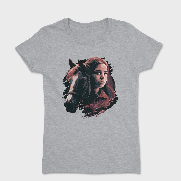 Woman And Horse Animal Girl, Tricou Femei