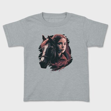 Woman And Horse Animal Girl, Tricou Copii