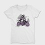 Woman In Motorcycle Biker Girl, Tricou Femei