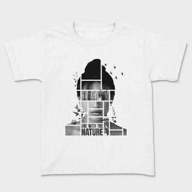 Woman In Nature Collage Framed Portrait Girl, Tricou Copii