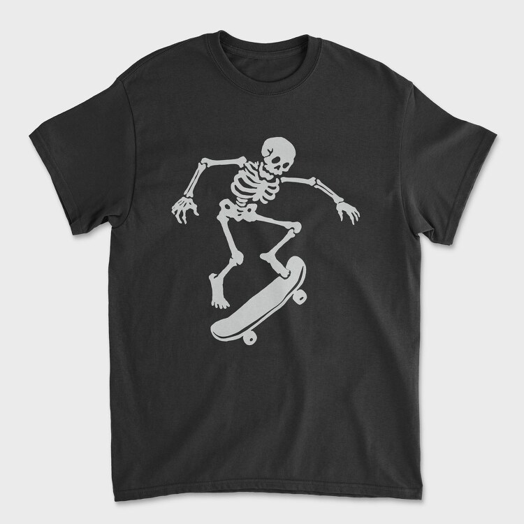 Skateboarding Skeleton On Skateboard, Tricou Barbati (Unisex)