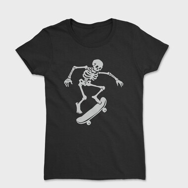 Skateboarding Skeleton On Skateboard, Tricou Femei