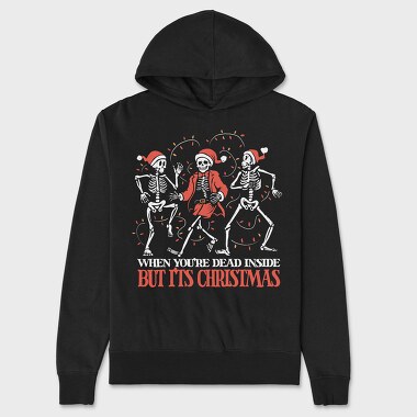 Skeletal Christmas Dance Skeletons, Hanorac Oversize Barbati (Unisex)