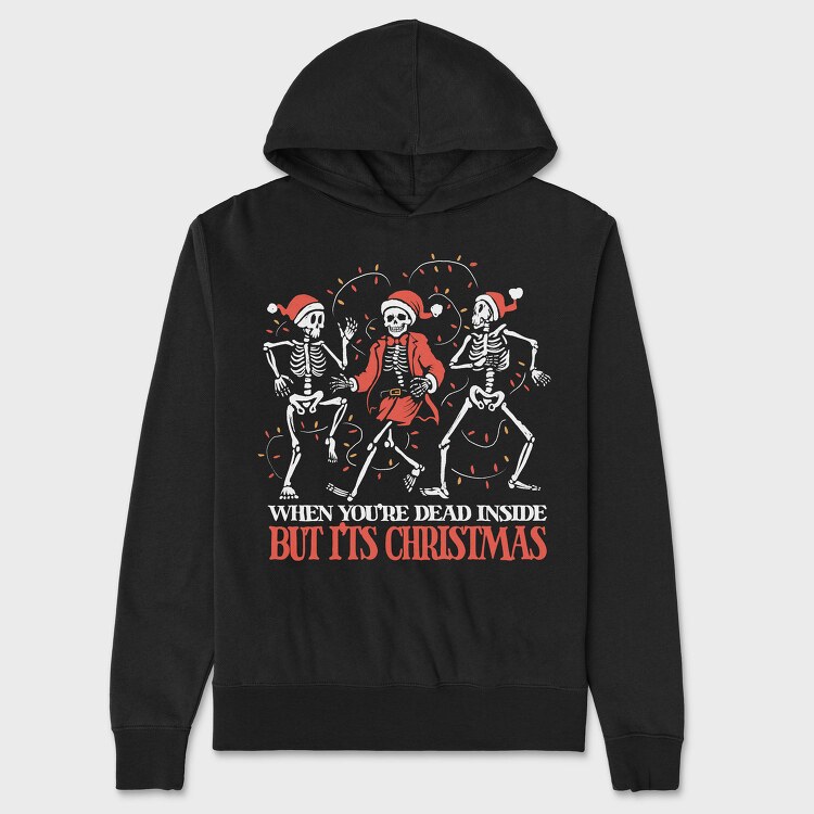 Skeletal Christmas Dance Skeletons, Hanorac Oversize Barbati (Unisex)