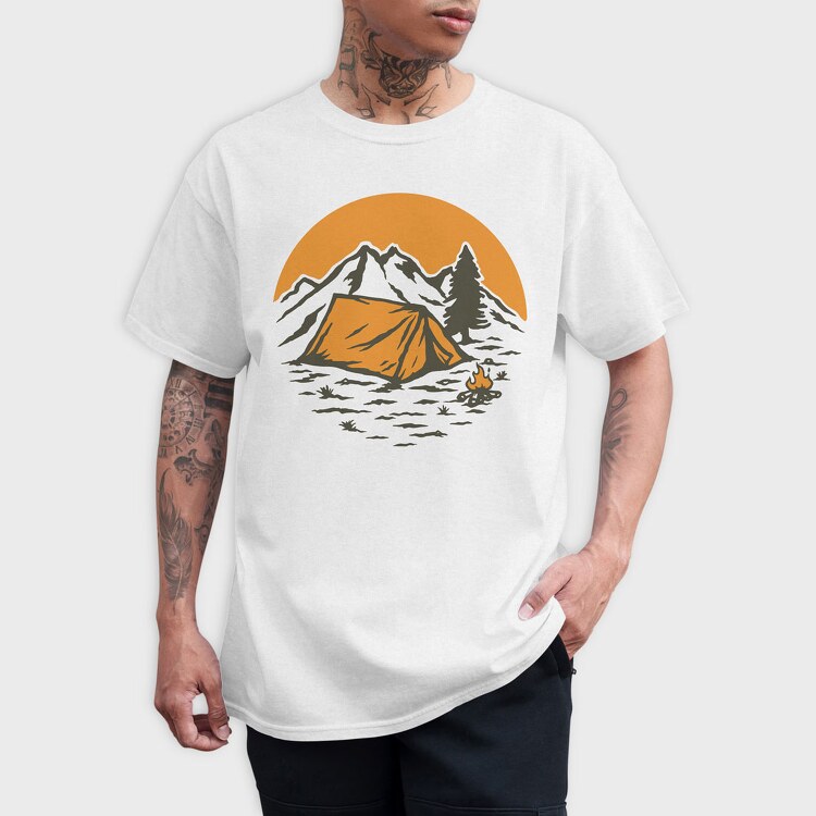 Vintage Adventure Outdoor Camping 1, Tricou Barbati (Unisex)