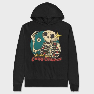 Skeleton Christmas Creepy Cartoon, Hanorac Oversize Barbati (Unisex)